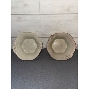 2 pc Casa Stone by Casafina Madeira Harvest  Portuguese 7" Stoneware Bowls